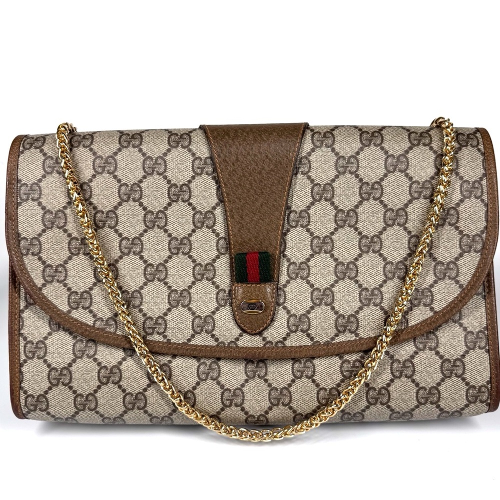 Gucci Large Ophidia Sherry Line Supreme GG Monogram Clutch/crossbody bag